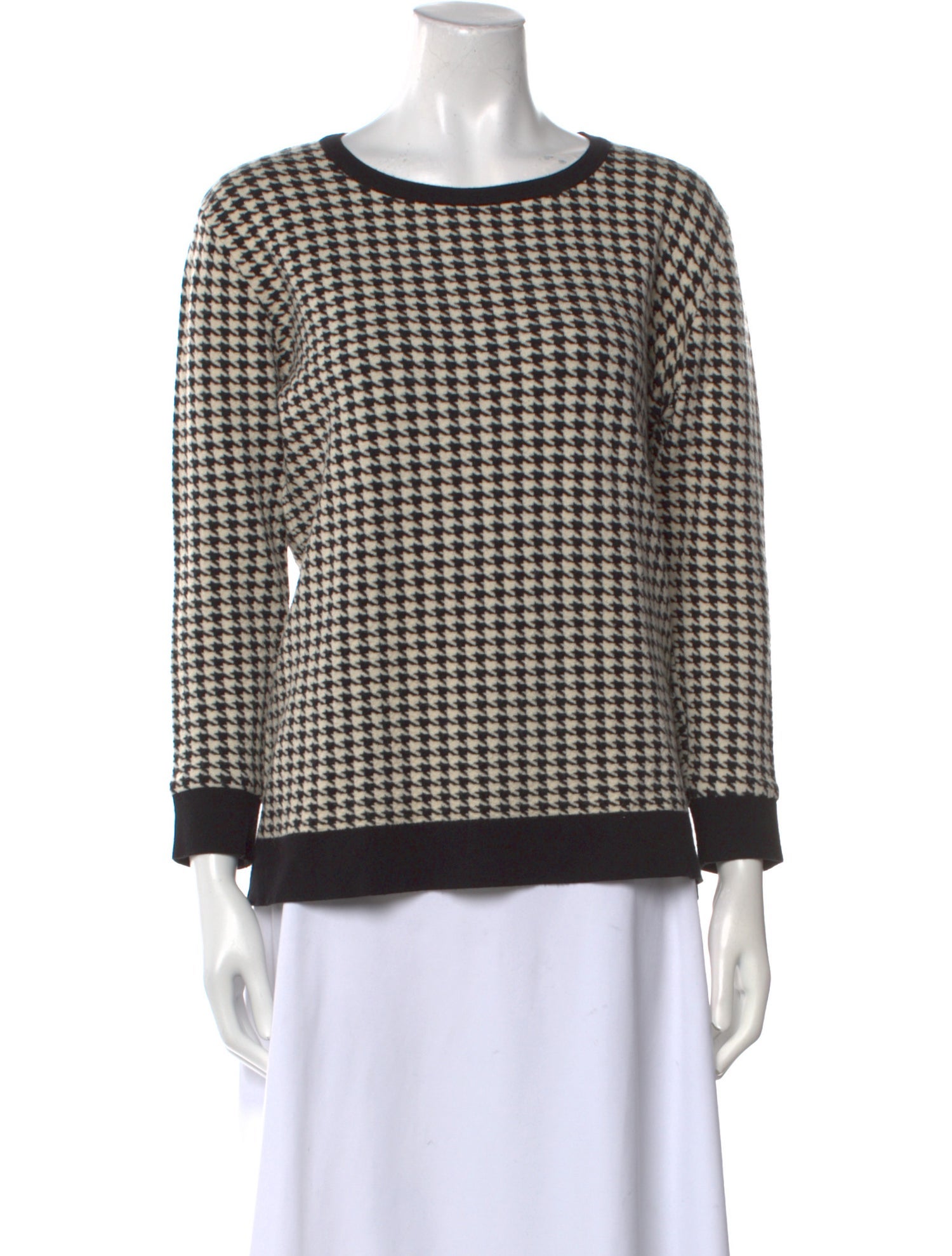 Escada Wool Houndstooth Print Sweater
