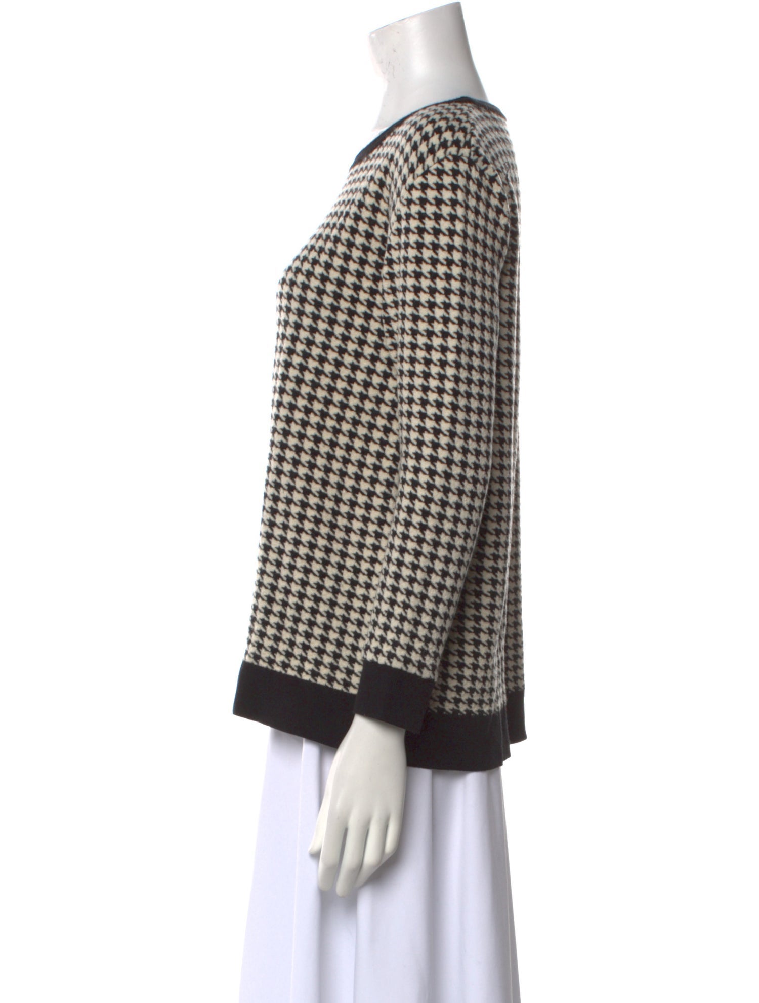 Escada Wool Houndstooth Print Sweater