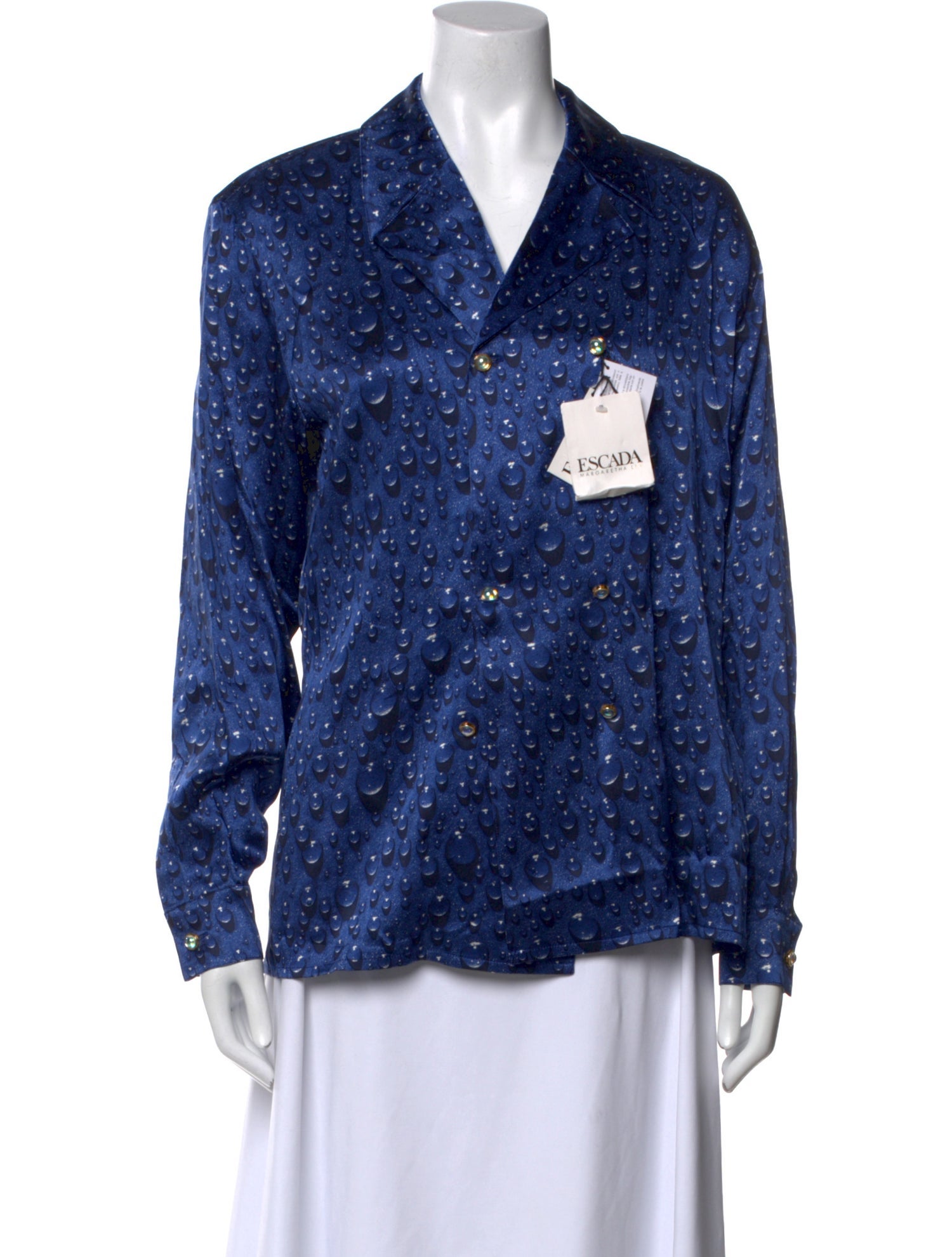 Escada Vintage Silk Button-Up Top w/ Tags
