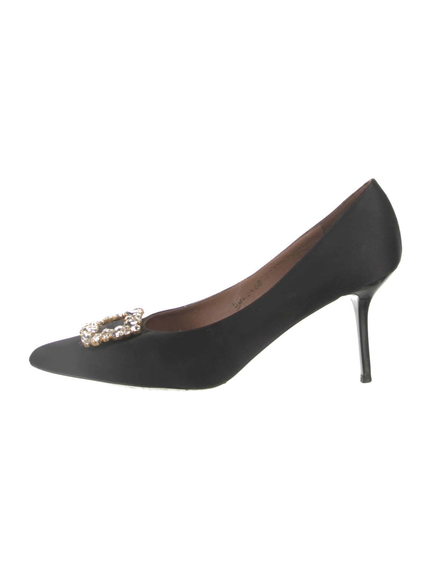 Escada Satin Crystal Embellishments Pumps