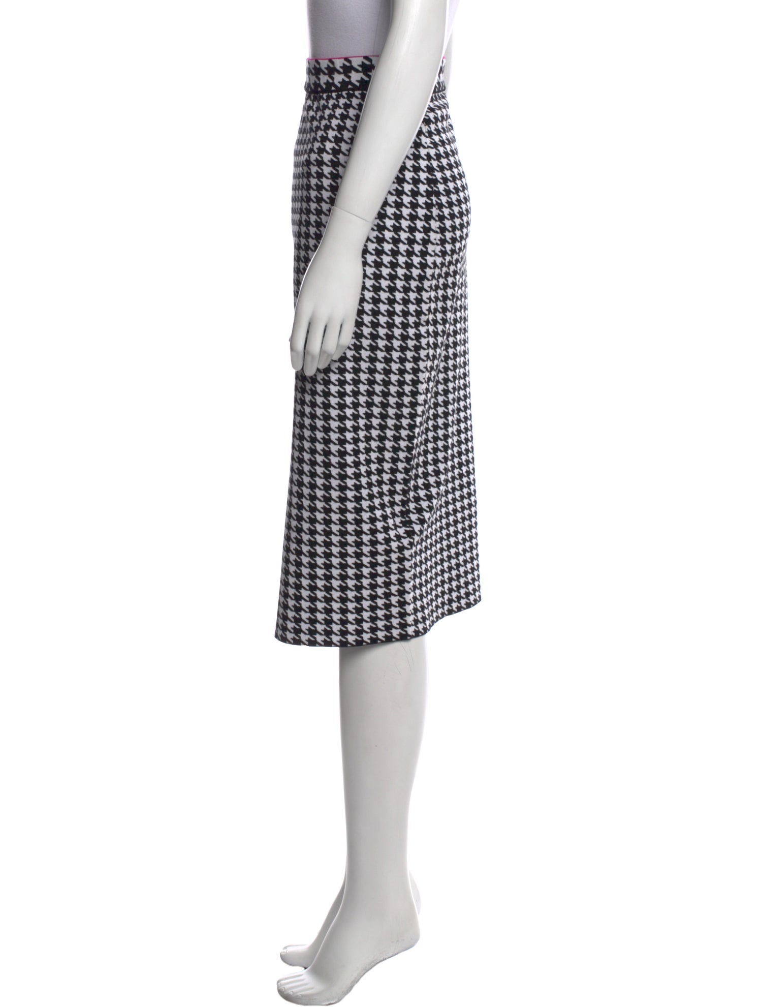 Escada Houndstooth Print Knee-Length Skirt
