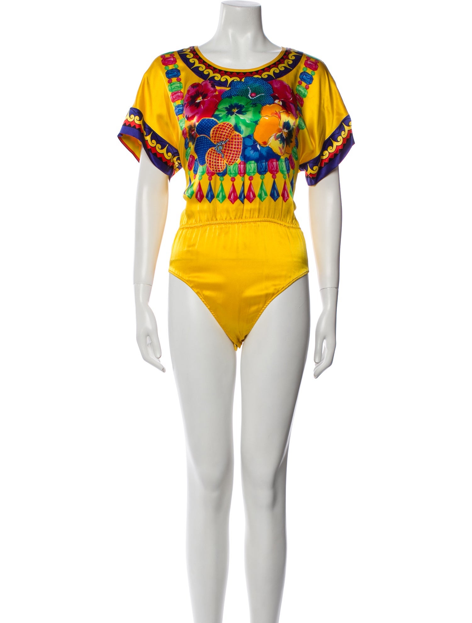 Escada Margaretha Ley Silk Graphic Print Bodysuit