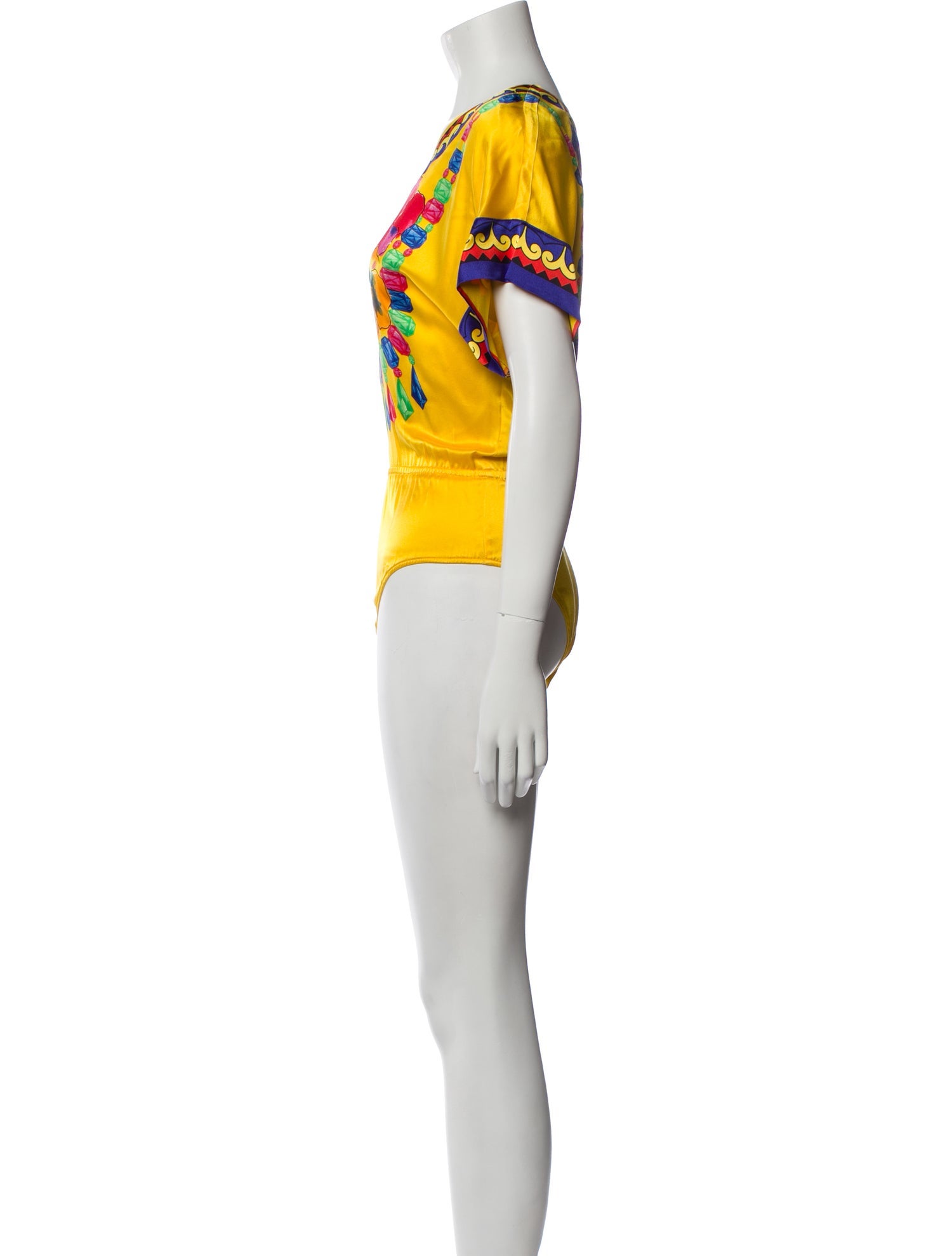 Escada Margaretha Ley Silk Graphic Print Bodysuit