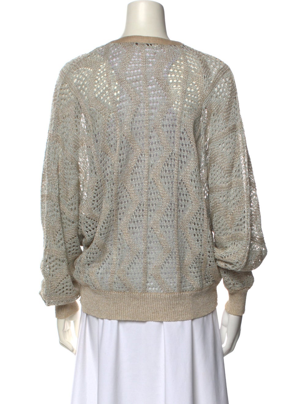 Escada Pullover Neutrals Printed Long Sleeve with… - image 3