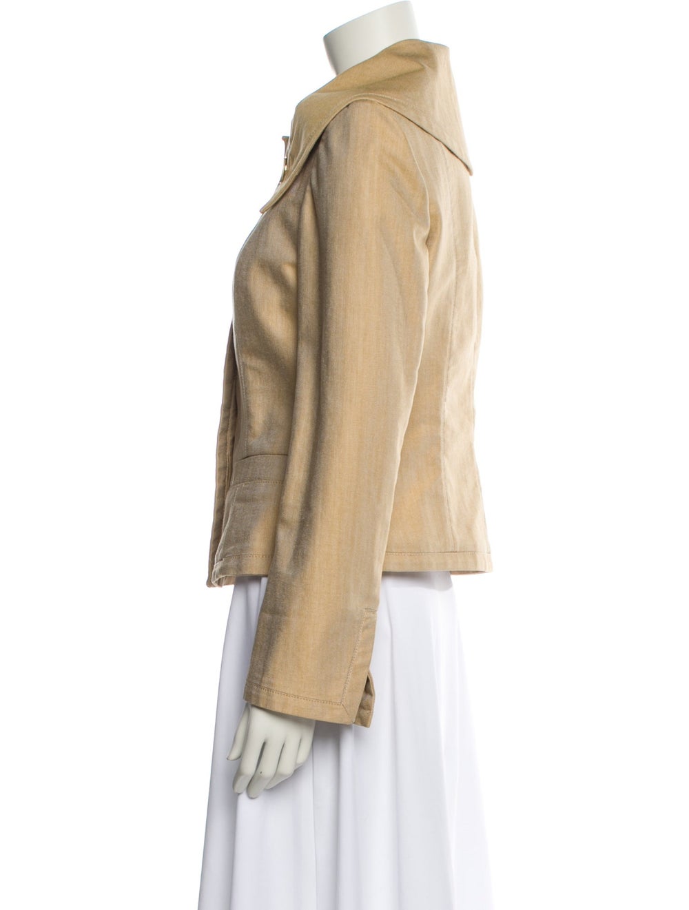 Escada Jacket Neutrals Pointed Collar Patch Pocke… - image 2
