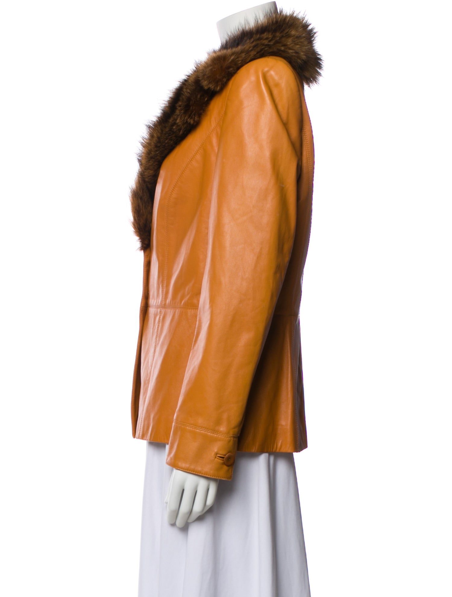 Escada Lambskin Colorblock Pattern Fur Jacket