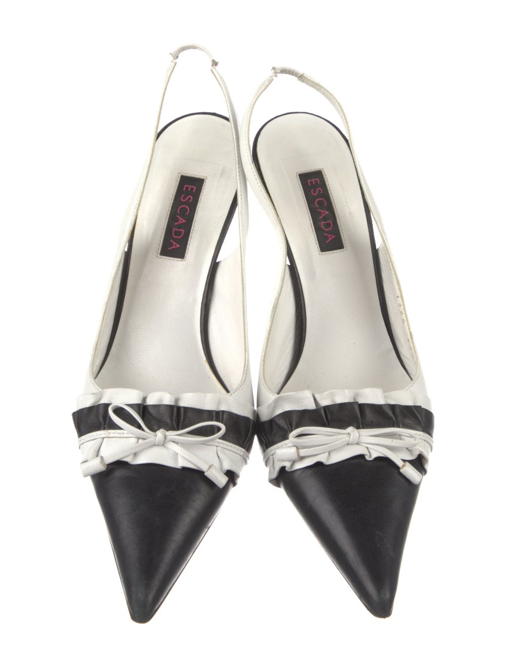 Escada Leather Colorblock Pattern Slingback Pumps - image 3