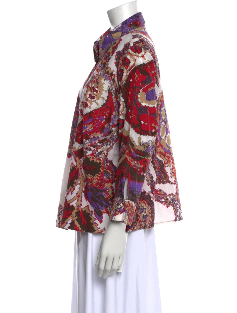 Escada Patterned Three-Quarter Sleeve Blouse - image 2