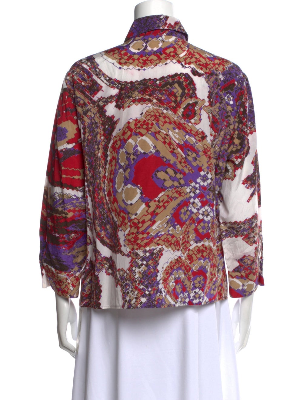 Escada Patterned Three-Quarter Sleeve Blouse - image 3