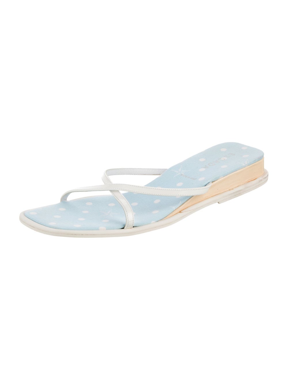 Escada Leather Patterned Flip Flops - image 2
