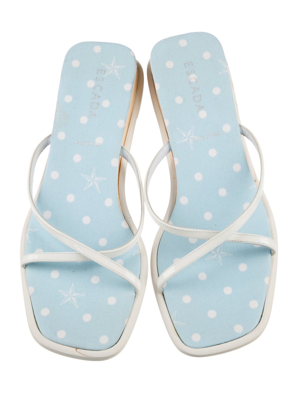 Escada Leather Patterned Flip Flops - image 3