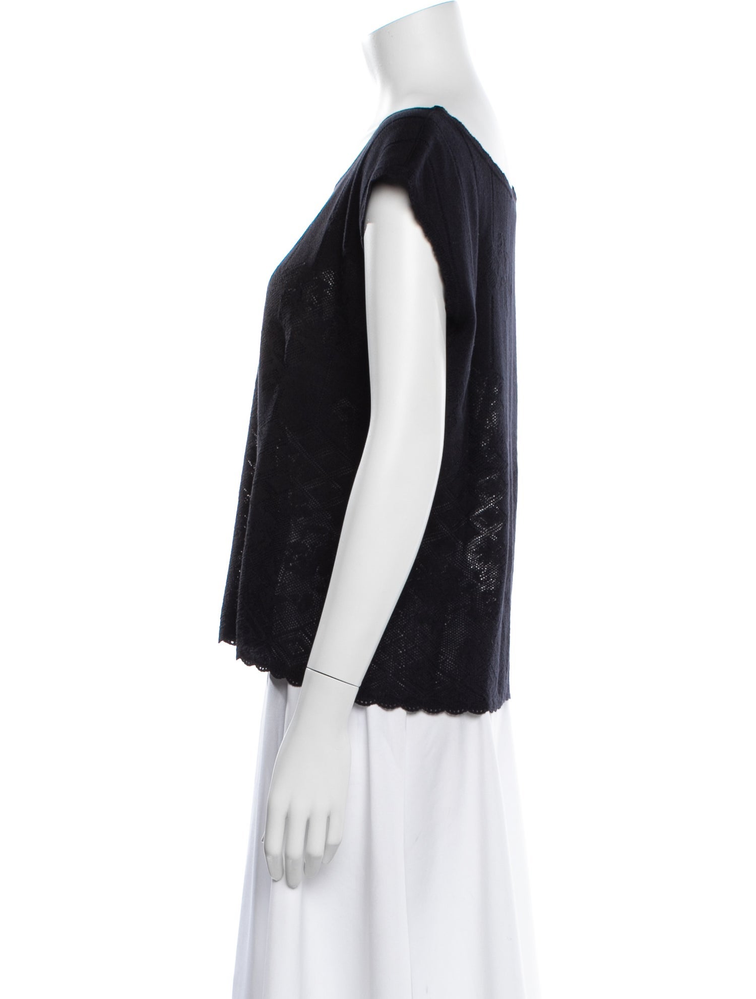 Escada Patterned Crew Neck Top