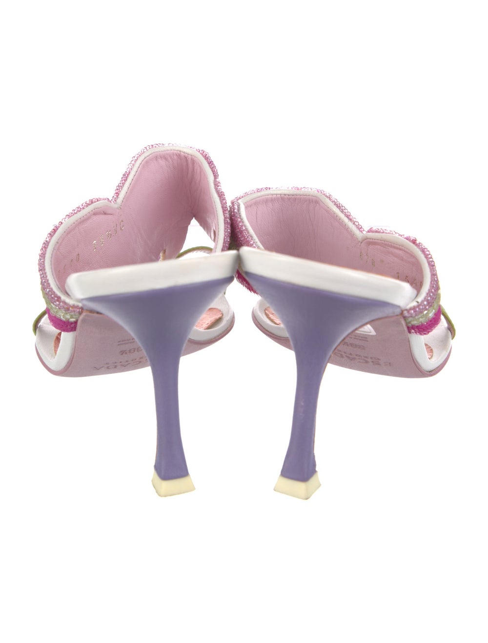 Escada Leather Colorblock Pattern Slides - image 4