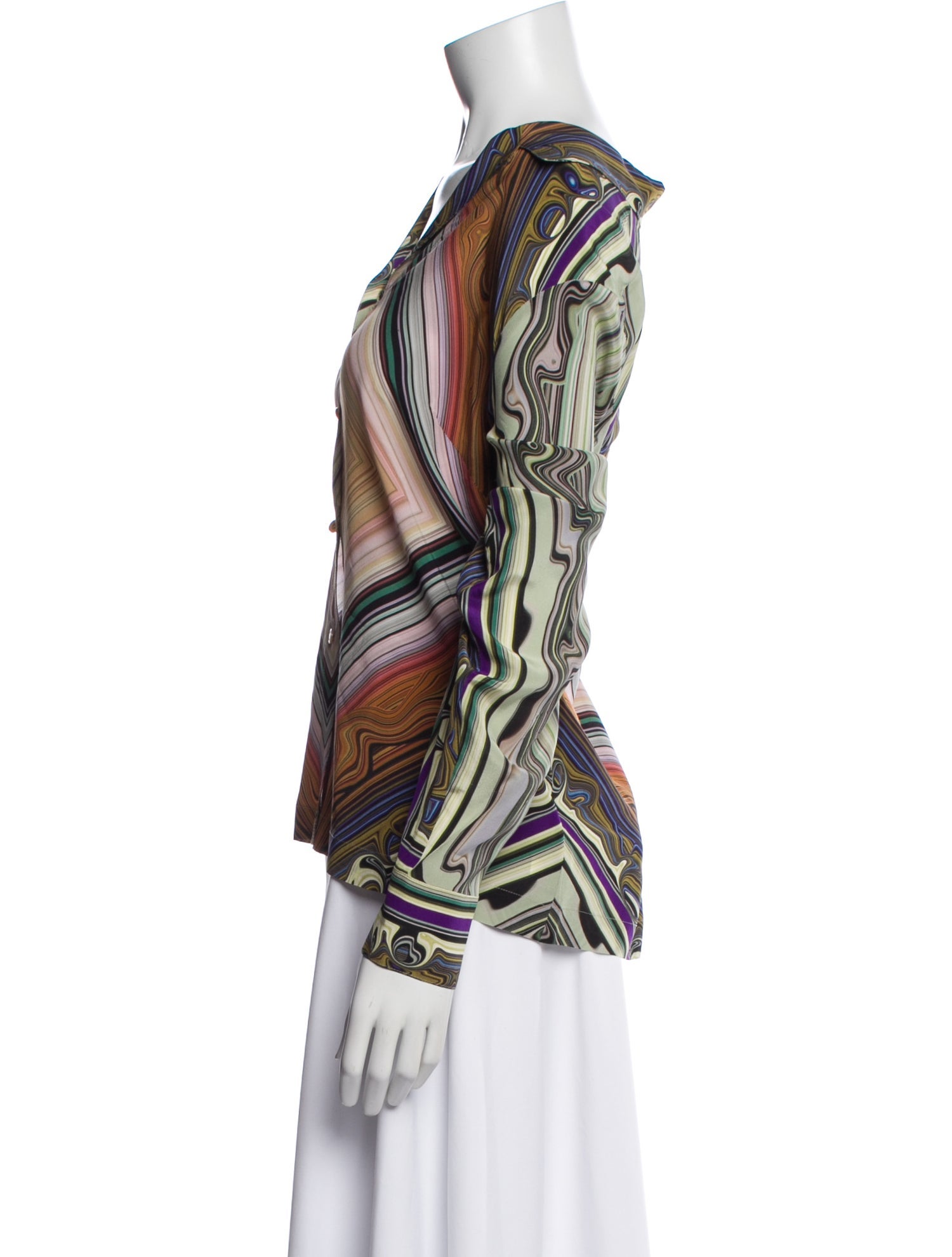 Escada Patterned V-Neck Blouse