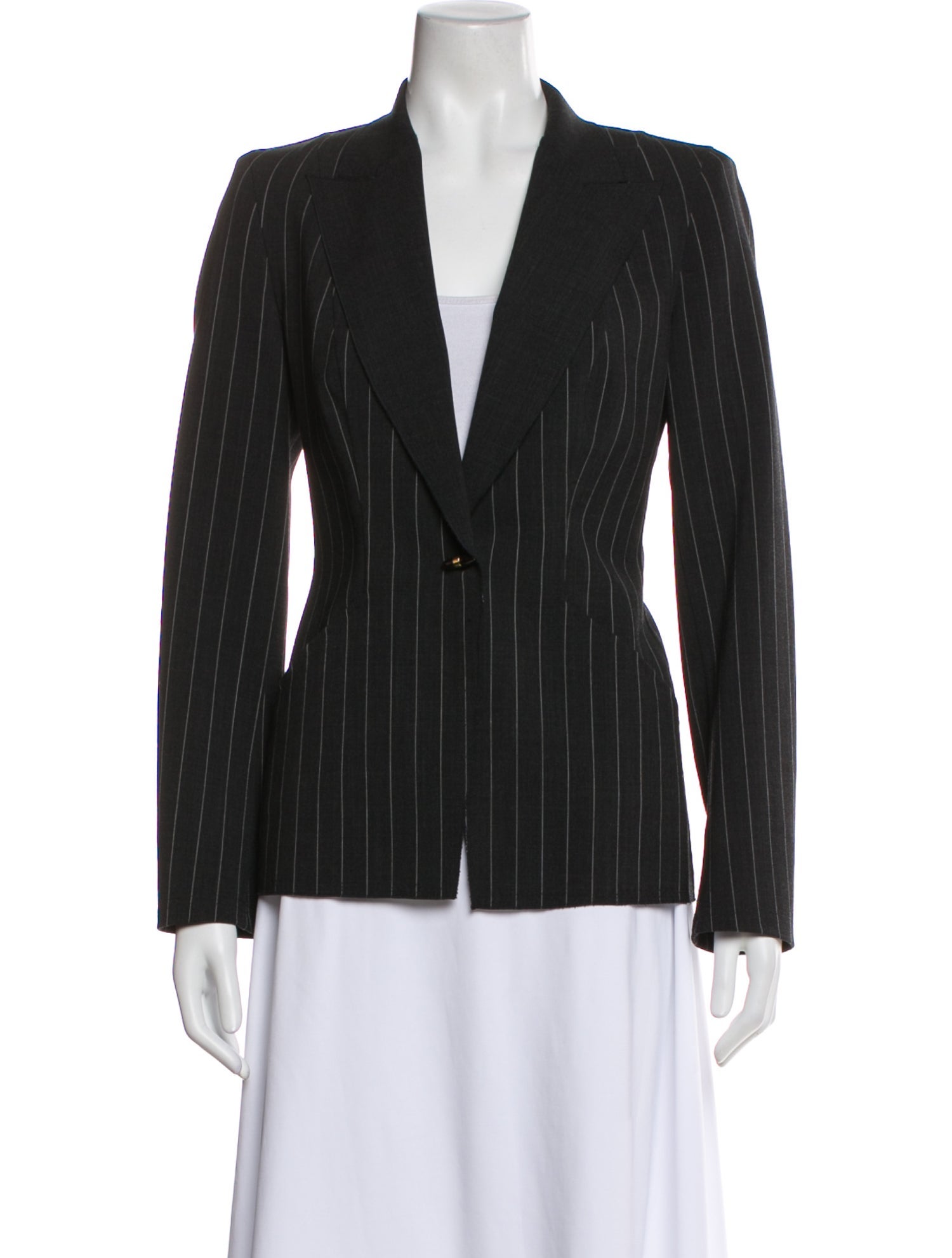 Escada Virgin Wool Striped Blazer