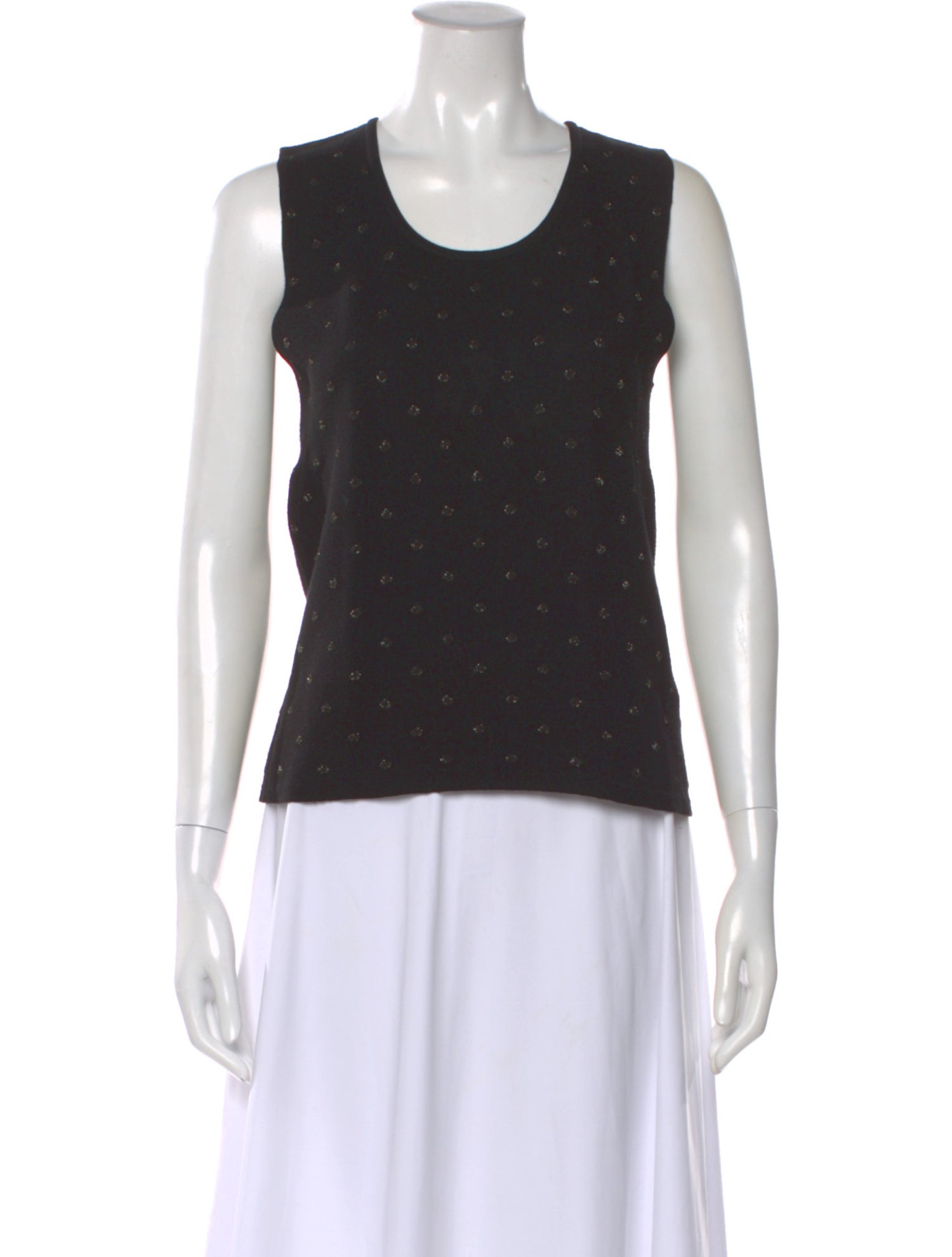 Escada Patterned Crew Neck Top