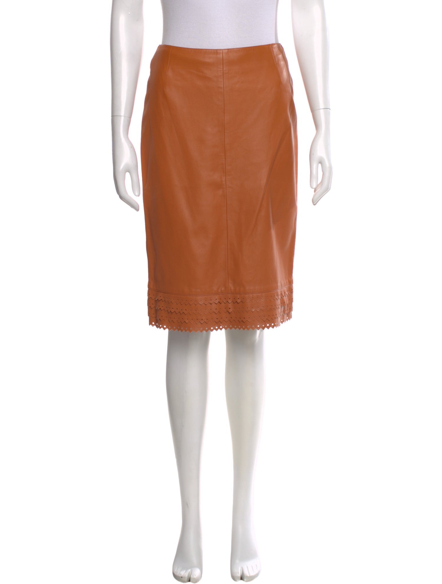 Escada Lambskin Knee-Length Skirt w/ Tags