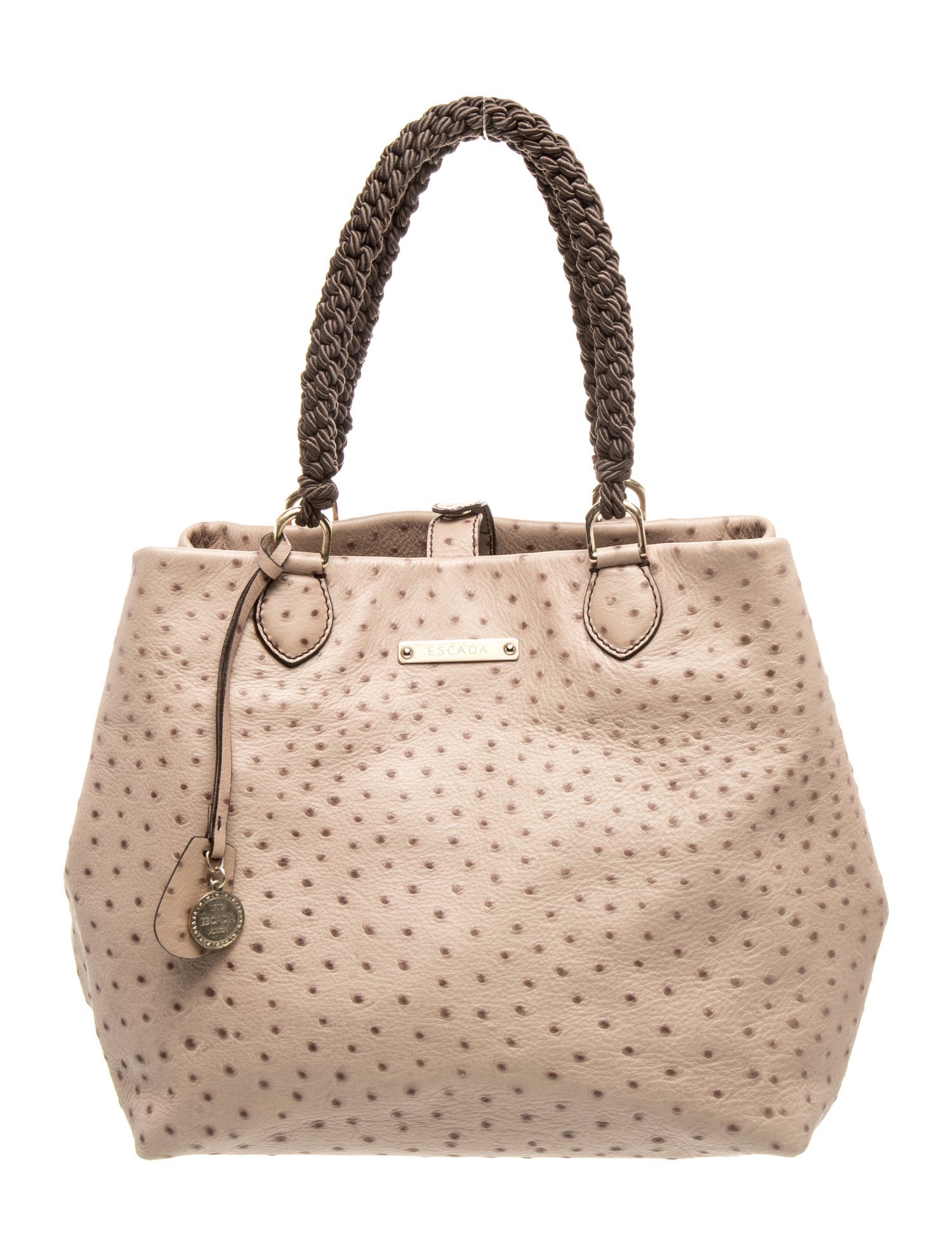 Escada Ostrich Top Handle Bag