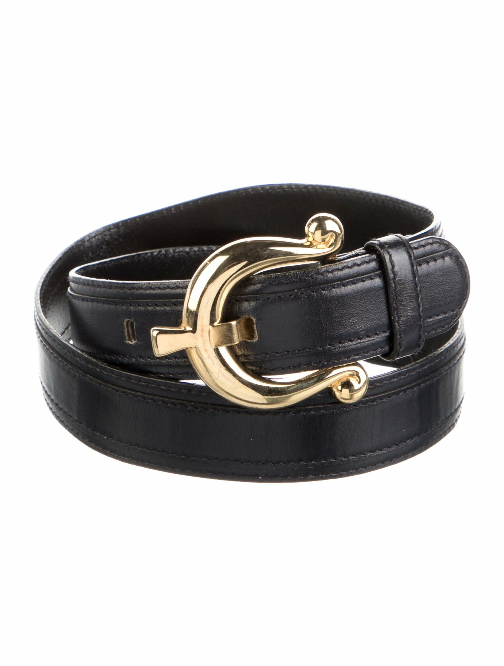 Escada Leather Chain-Link Accents Belt