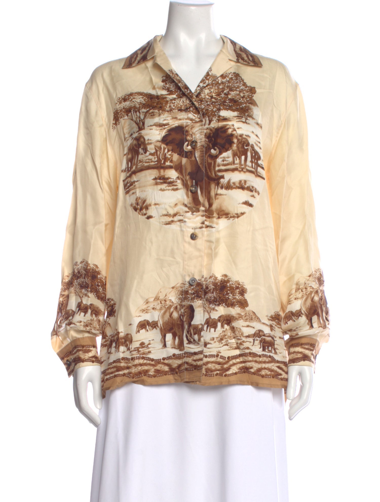 Escada Silk Animal Print Blouse