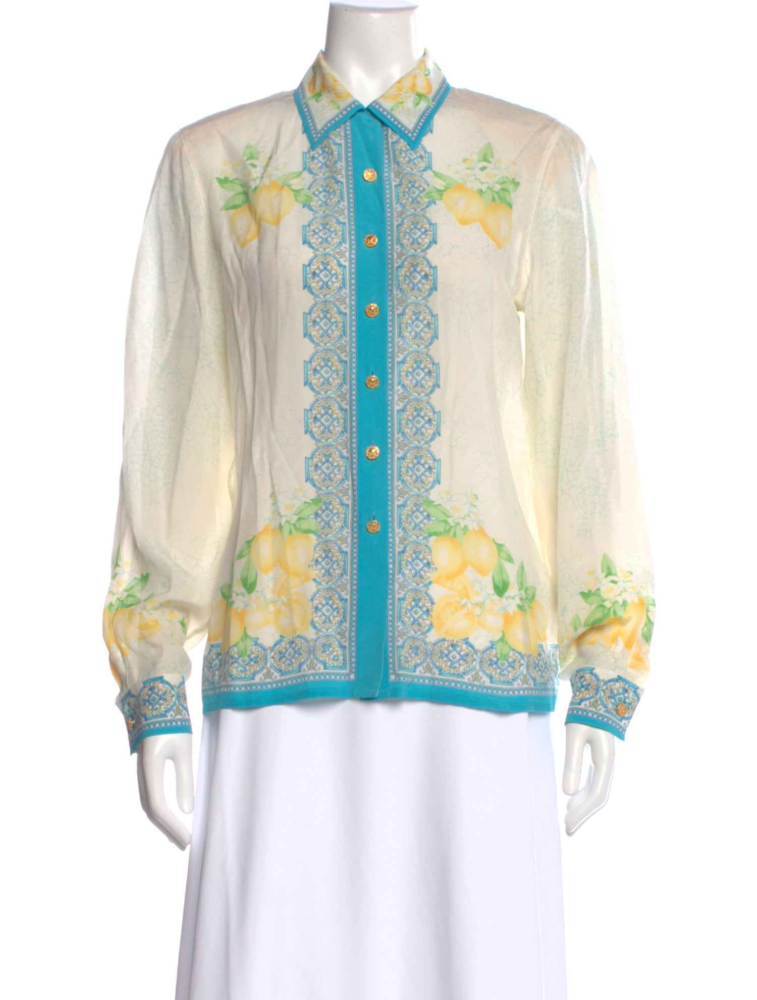 Escada Silk Floral Print Blouse