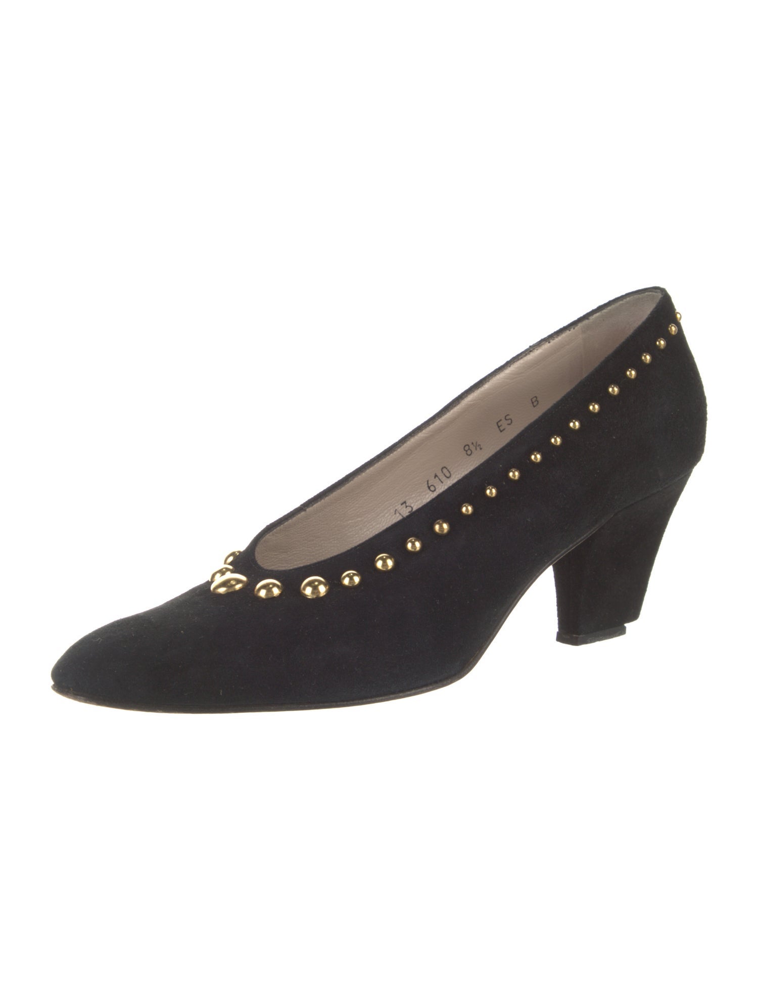 Escada Suede Studded Accents Pumps