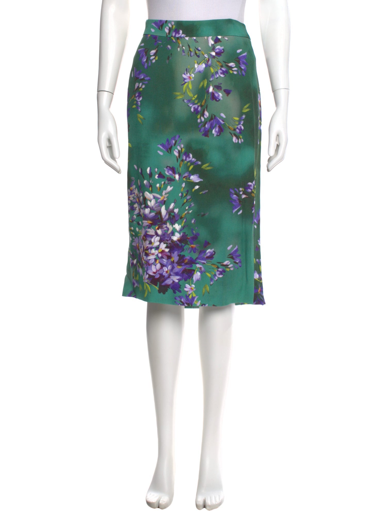 Escada Floral Print Knee-Length Skirt