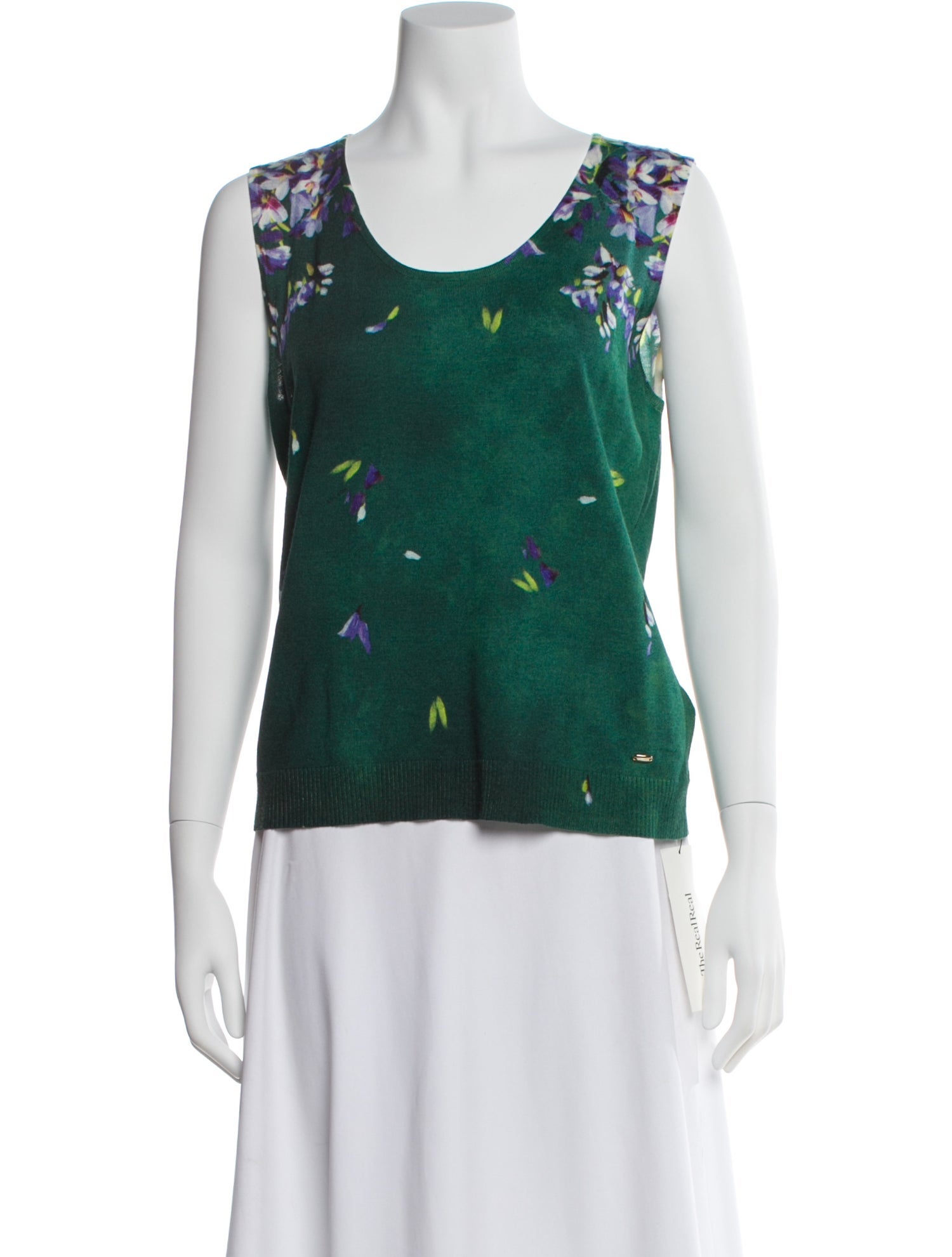 Escada Virgin Wool Floral Print Sweater