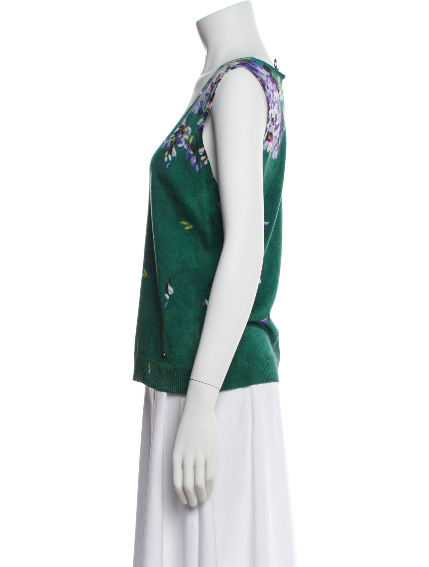 Escada Virgin Wool Floral Print Sweater