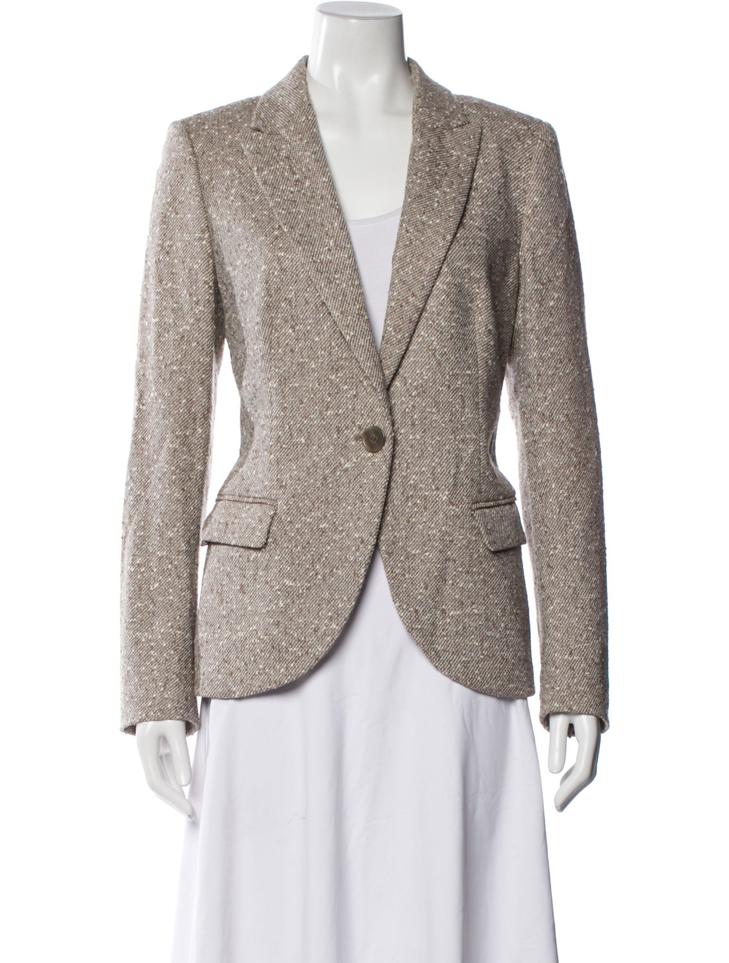 Escada Virgin Wool Plaid Print Blazer