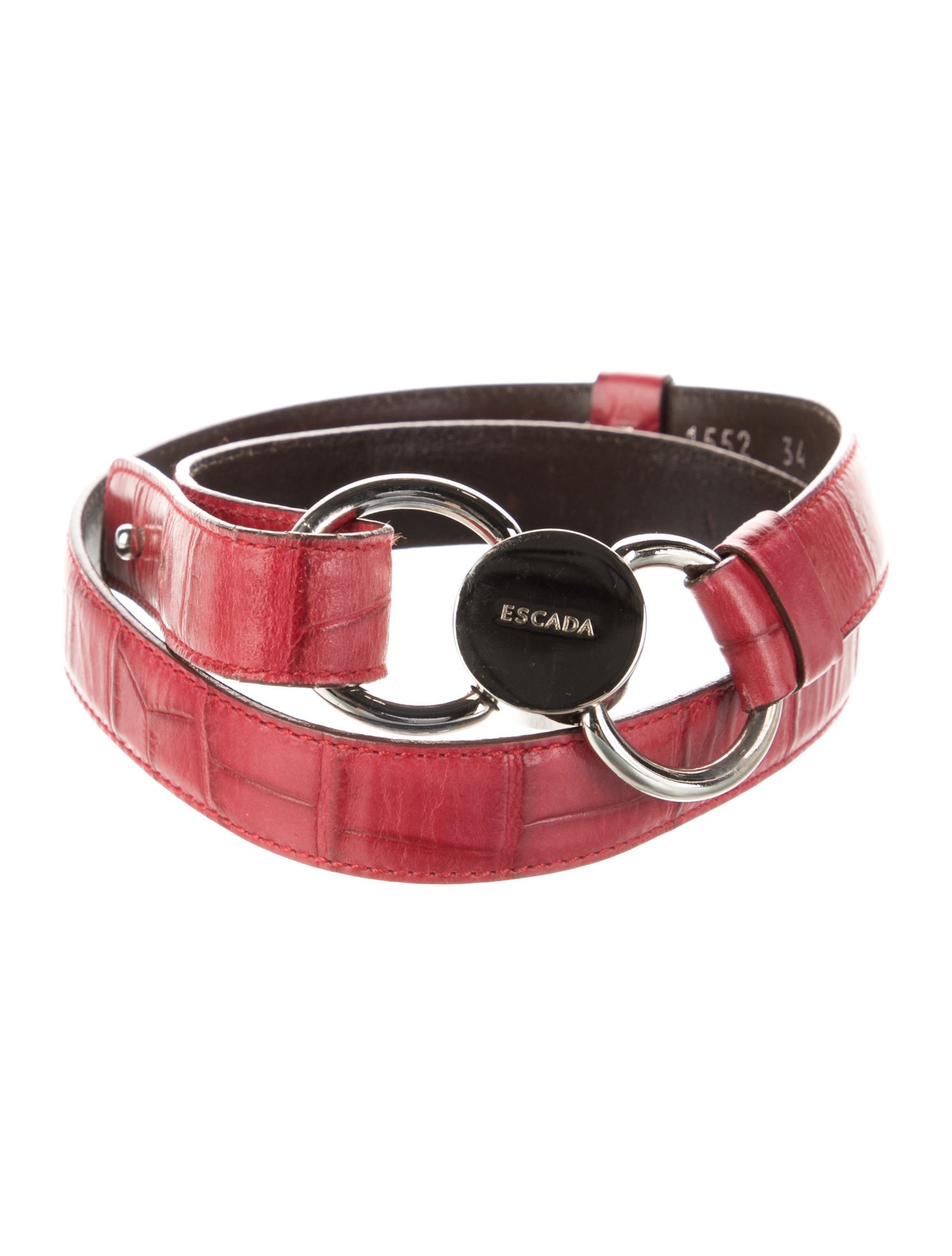 Escada Skinny Embossed Leather Waist Belt