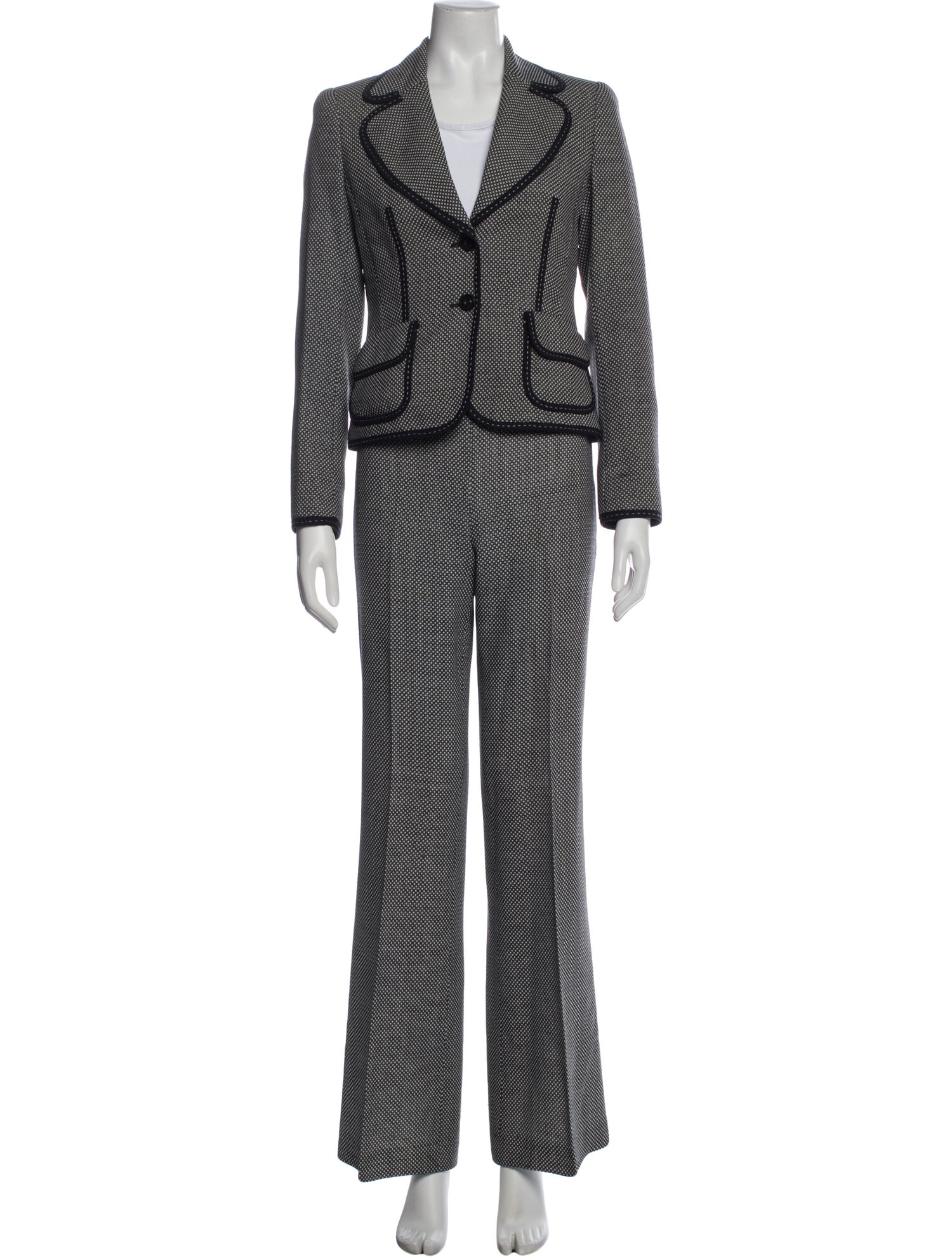 Escada Wool Polka Dot Print Pantsuit