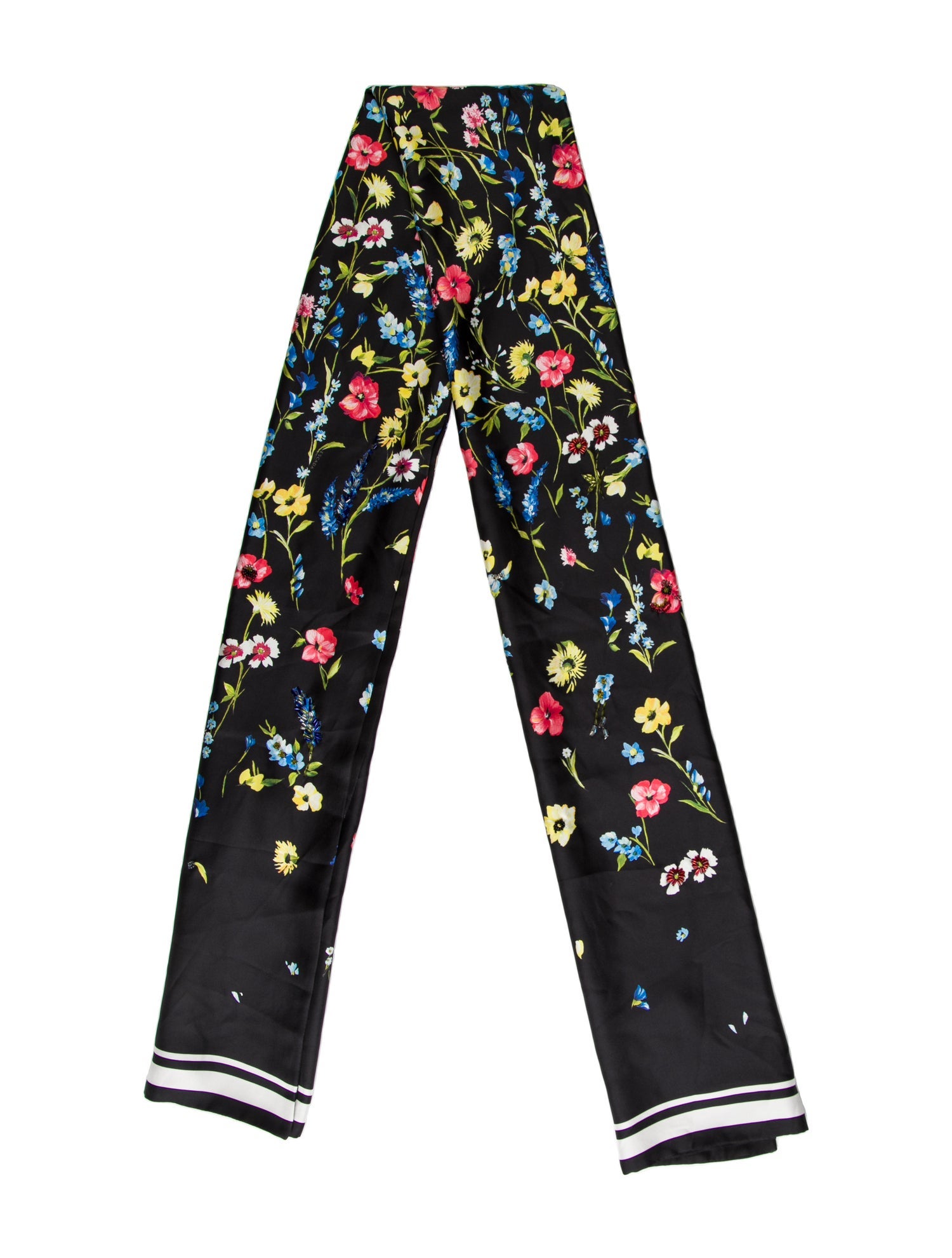 Escada Satin Floral Print Scarf