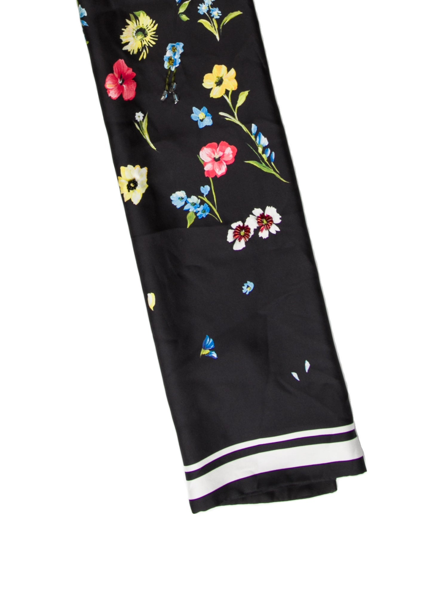 Escada Satin Floral Print Scarf