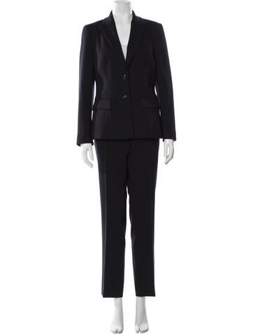 Pre-owned Escada Virgin Wool Pantsuit In Gray