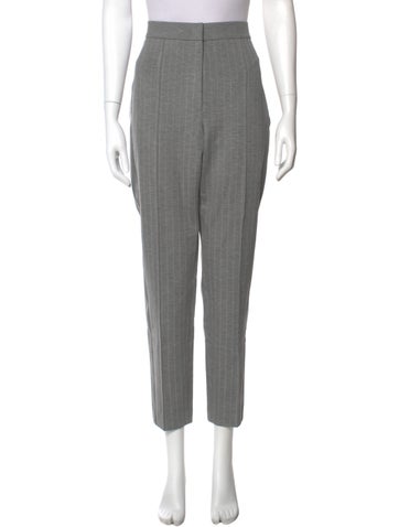Pre-owned Escada Striped Straight Leg Pants In Gray