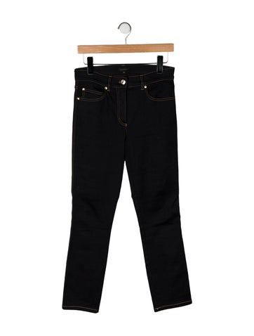 Pre-owned Escada Mid-rise Straight Leg Jeans In Black