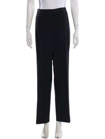 Pre-owned Escada Virgin Wool Wide Leg Pants In Blue