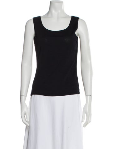 Pre-owned Escada Scoop Neck Sleeveless Top In Blue