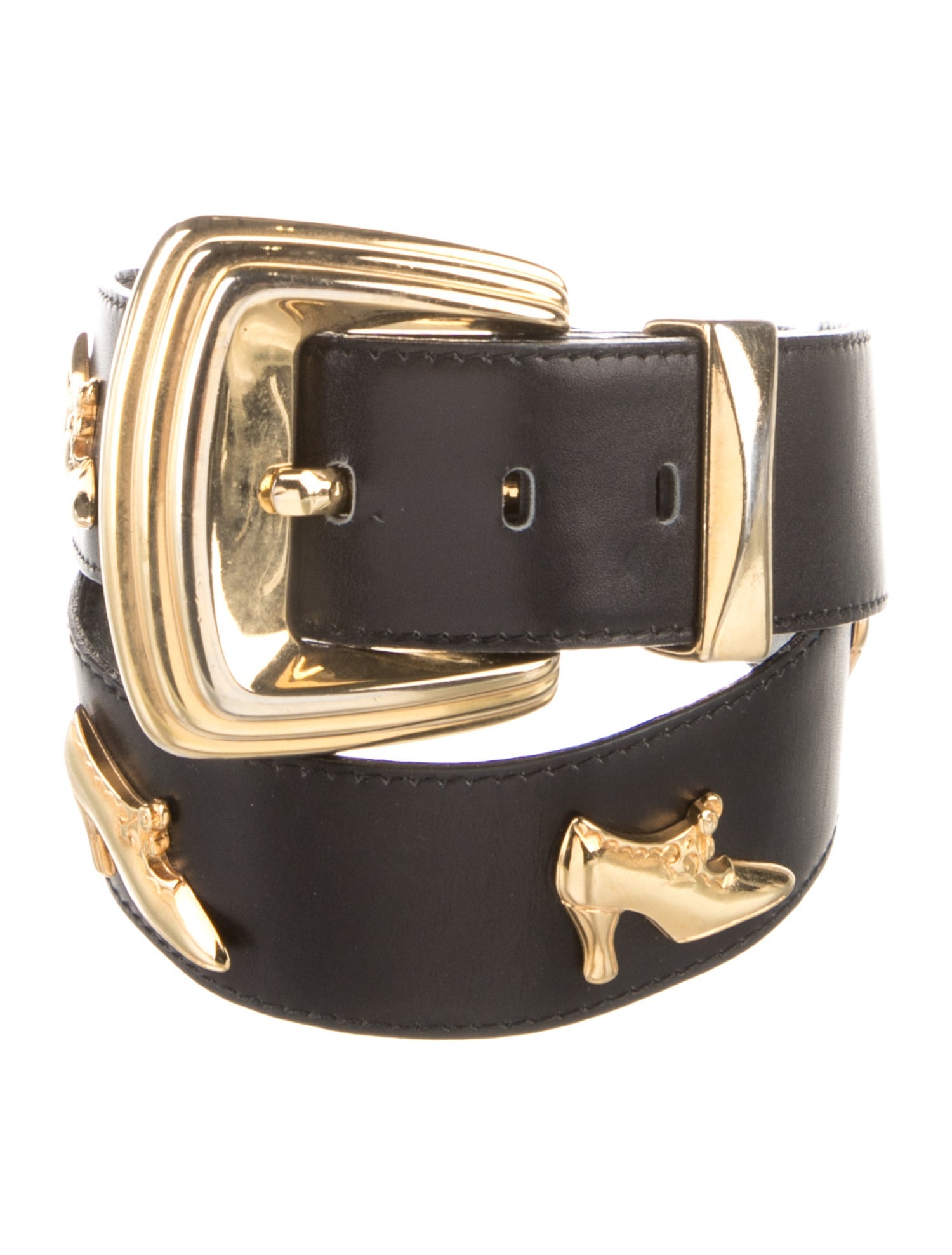 Escada Leather Studded Accents Belt