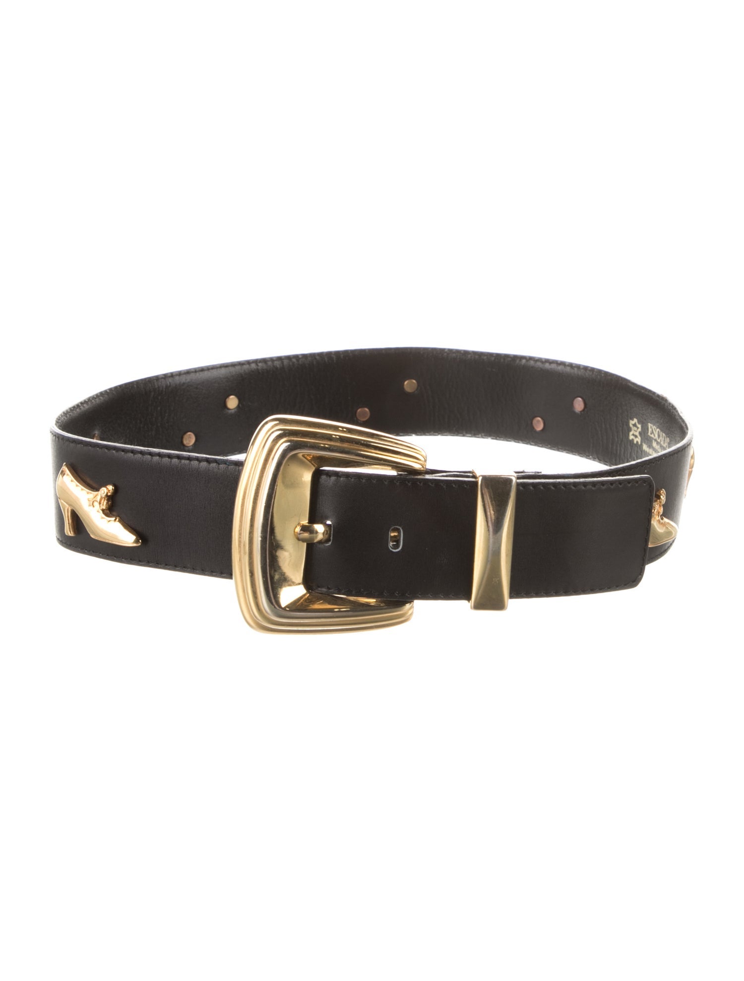 Escada Leather Studded Accents Belt