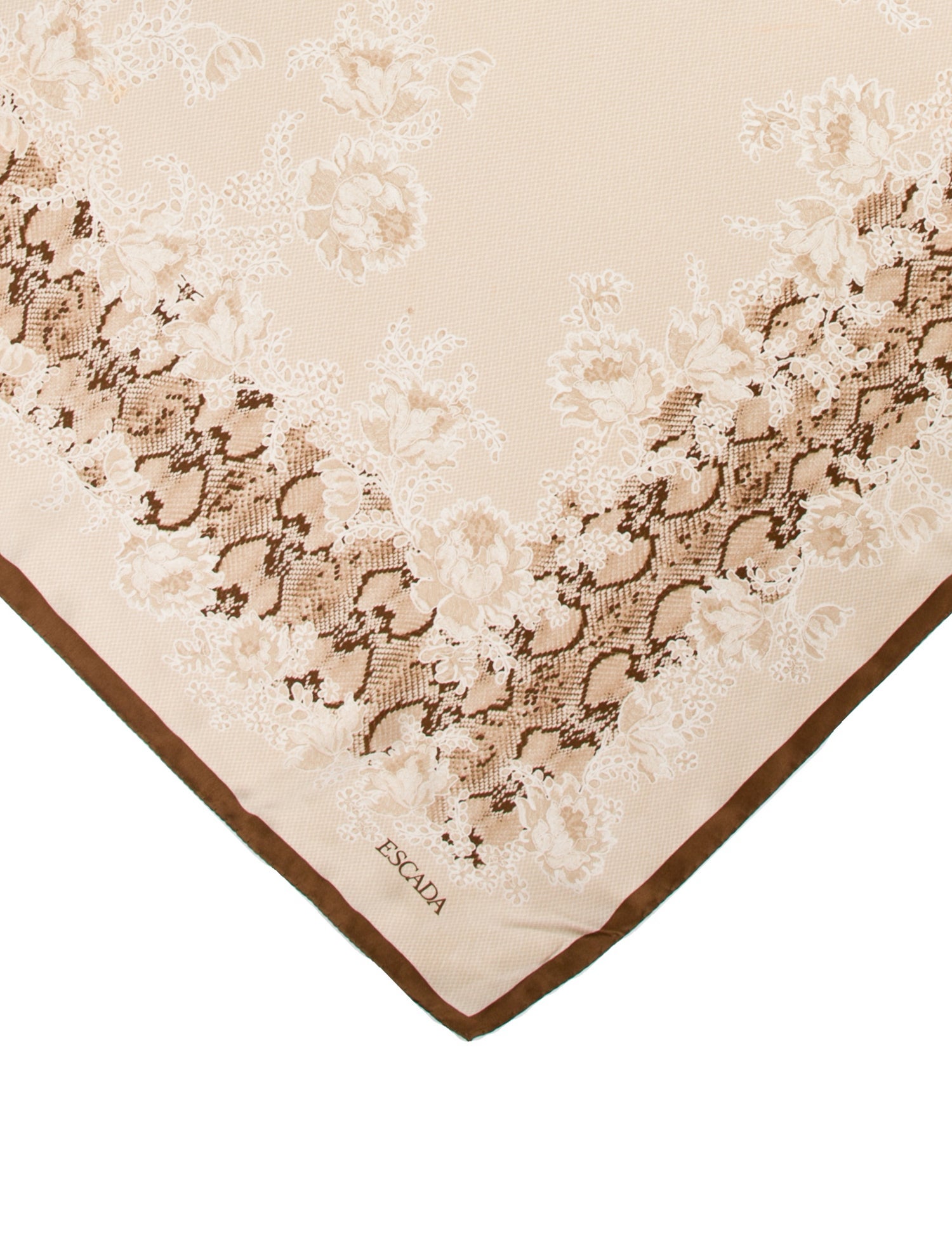 Escada Silk Floral Print Scarf