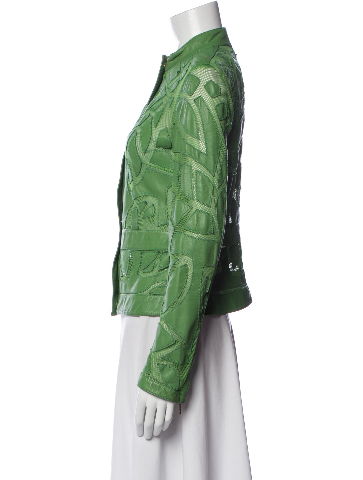 Escada Lamb Leather Patterned Jacket