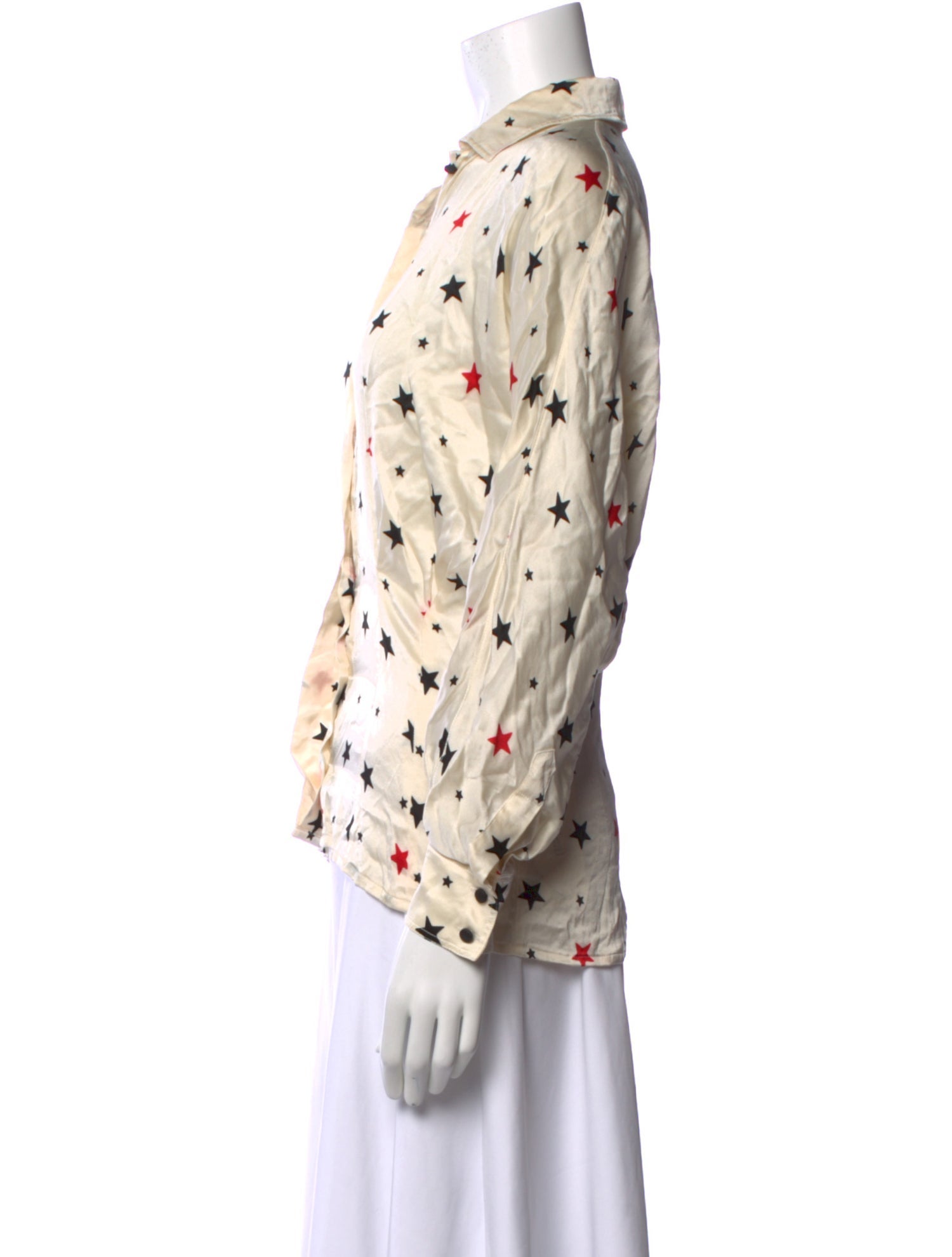Escada Silk Graphic Print Button-Up Top