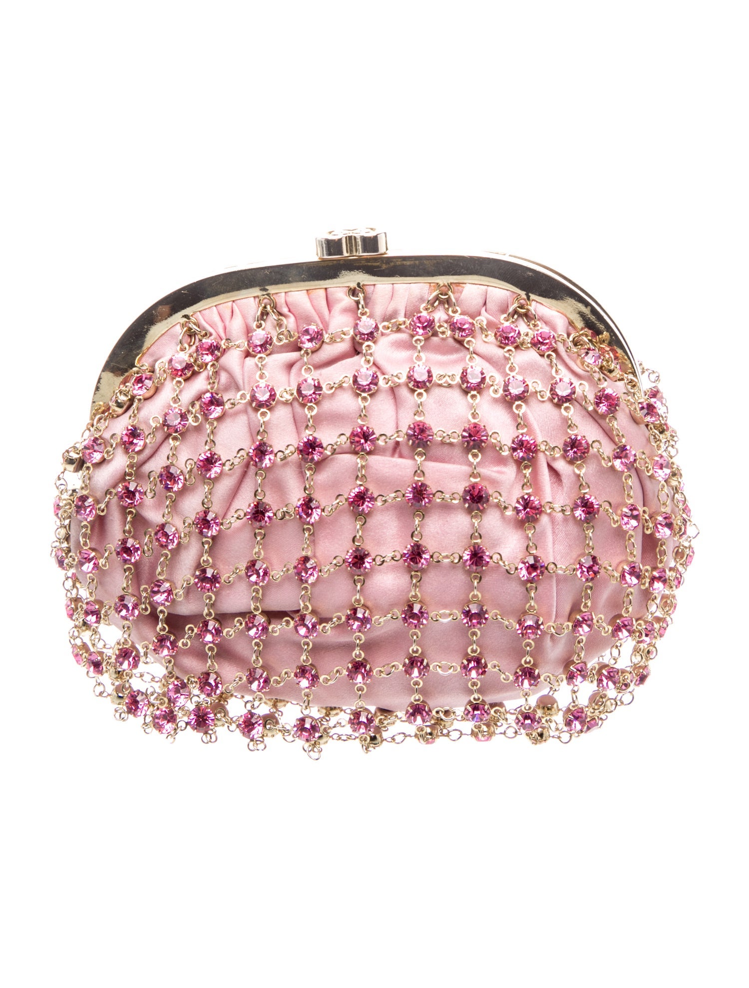 Escada Satin Minaudière - Pink Crossbody Bags, Handbags