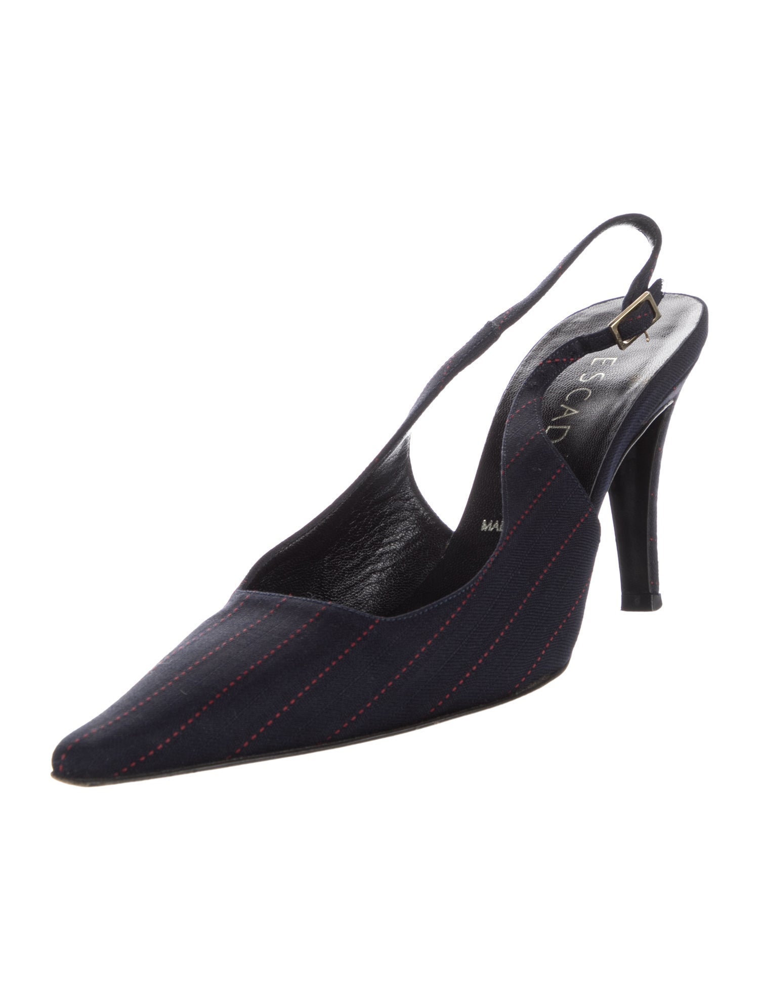 Escada Striped Slingback Flats
