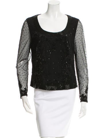 Escada Embellished Long Sleeve Top