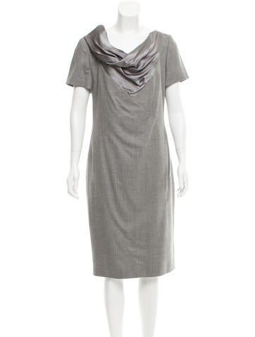 Escada Cowl Neck Virgin Wool Dress w/ Tags