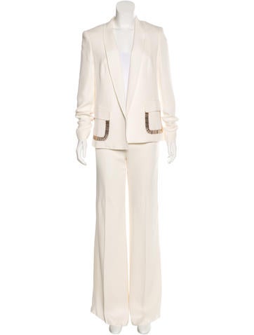 Escada Bead-Embellished Silk Pantsuit w/ Tags