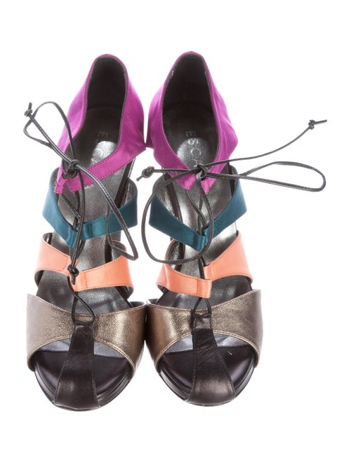 Escada Satin Cage Booties Shoes ESC22358 The RealReal